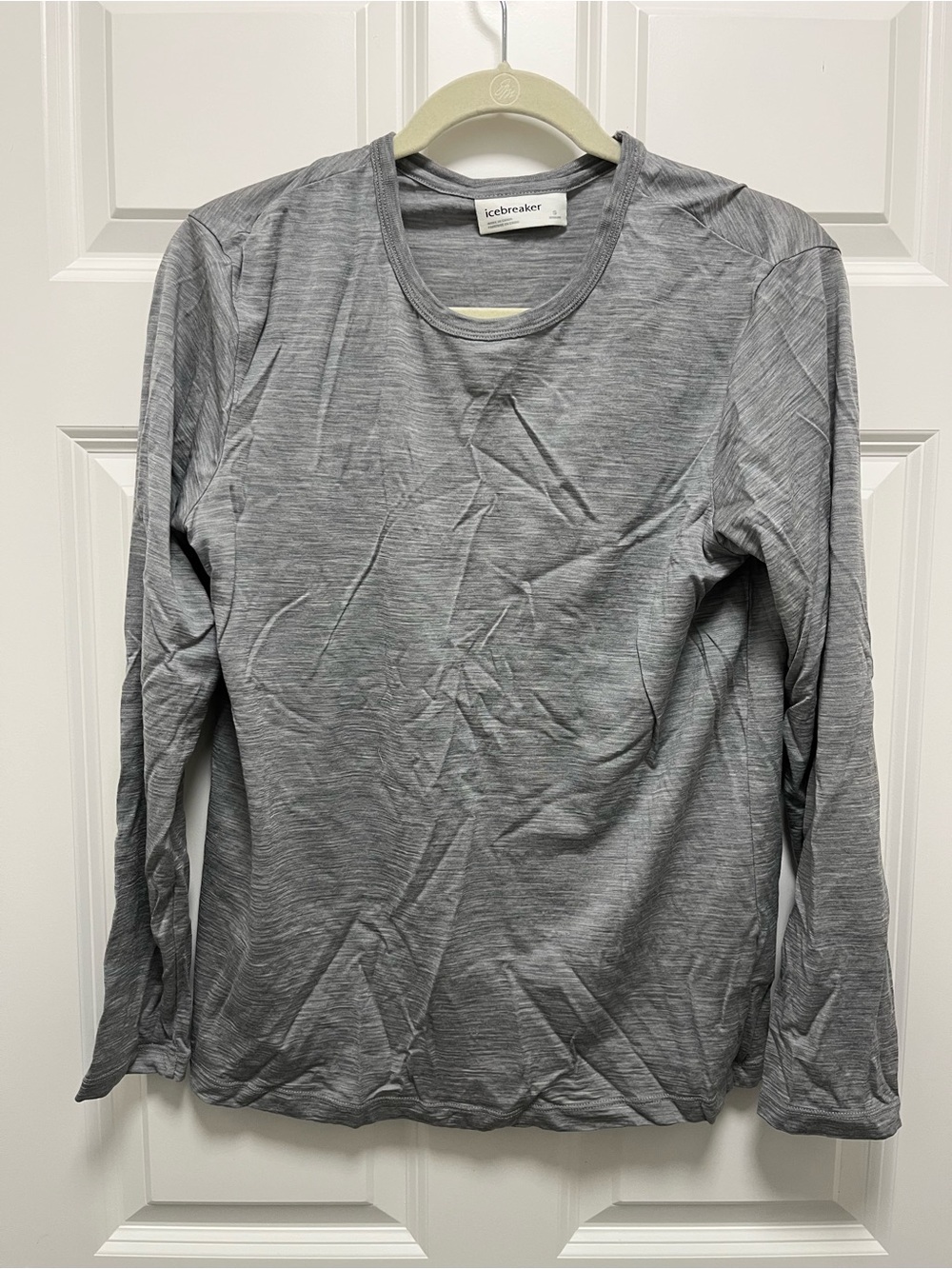 Icebreaker merino long sleeve tee size small oversized Heather gray